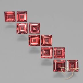 Gemas de Granate piropo Rojo medio natural de 4.20 ct, Cuadrado, VS