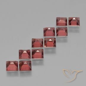 Gemas de Granate piropo Rojo medio natural de 4.20 ct, Cuadrado, VS
