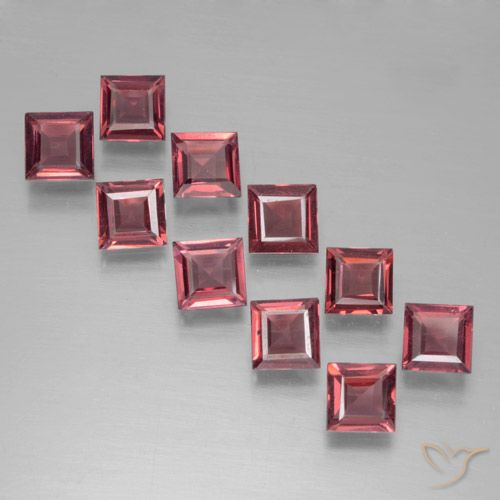 3.41ctw Natural Rojo rosado Granate piropo, Cuadrado, VS