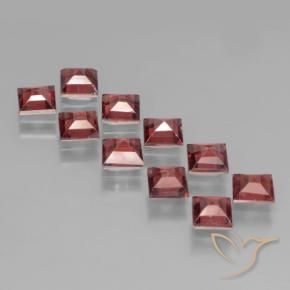 Gemas de Granate piropo Rojo oscuro natural de 3.70 ct, Cuadrado, VS