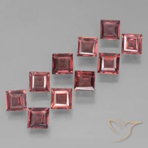 Gemas de Granate piropo Rojo oscuro natural de 3.87 ct, Cuadrado, VS