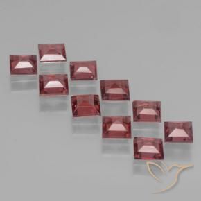 Gemas de Granate piropo Rojo oscuro natural de 3.87 ct, Cuadrado, VS
