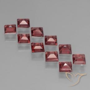 Gemas de Granate piropo Rojo oscuro natural de 3.72 ct, Cuadrado, VS