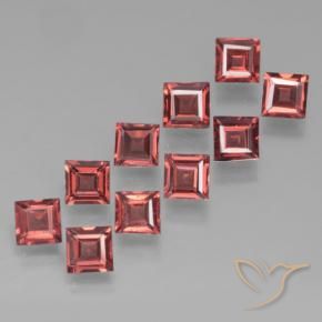 Gemas de Granate piropo Rojo oscuro natural de 3.70 ct, Cuadrado, VS