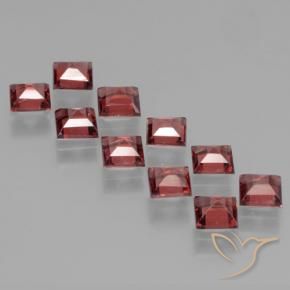 Gemas de Granate piropo Rojo oscuro natural de 3.70 ct, Cuadrado, VS