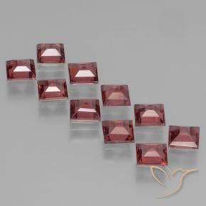 Gemas de Granate piropo Rojo merlot natural de 3.77 ct, Cuadrado, VS