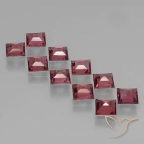 Gemas de Granate piropo Rojo rosado natural de 4.05 ct, Cuadrado, VS