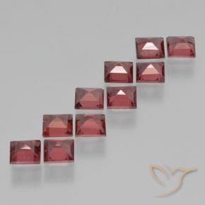 Gemas de Granate piropo Rojo oscuro natural de 3.75 ct, Cuadrado, VS