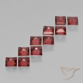 Gemas de Granate piropo Rojo vino intenso natural de 3.83 ct, Cuadrado, VS