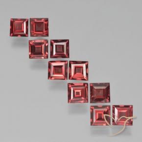 Gemas de Granate piropo Rojo escarlata intenso natural de 4.41 ct, Cuadrado, VS