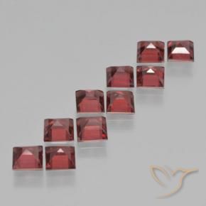 Gemas de Granate piropo Rojo escarlata intenso natural de 4.41 ct, Cuadrado, VS