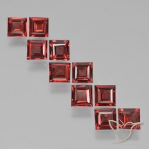 Gemas de Granate piropo Rojo oscuro natural de 3.70 ct, Cuadrado, VS