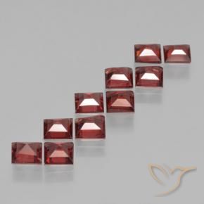 Gemas de Granate piropo Rojo oscuro natural de 3.70 ct, Cuadrado, VS