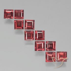 Gemas de Granate piropo Rojo oscuro natural de 4.37 ct, Cuadrado, VS