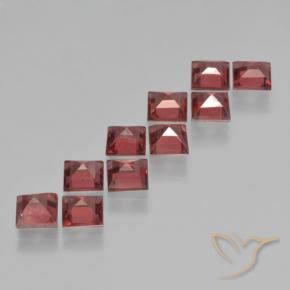 Gemas de Granate piropo Rojo oscuro natural de 4.37 ct, Cuadrado, VS