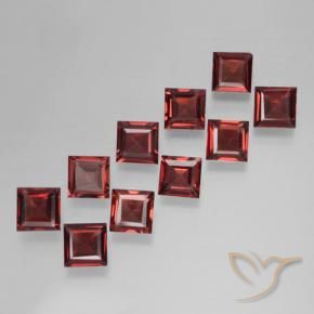 Gemas de Granate piropo Rojo oscuro natural de 3.79 ct, Cuadrado, VS