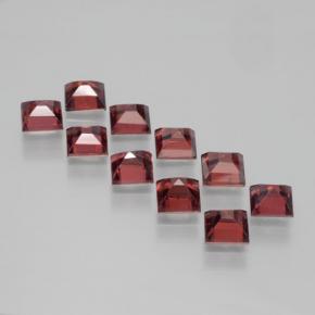Gemas de granate piropo rojo natural de 4,49 ct, cuadrado, VS