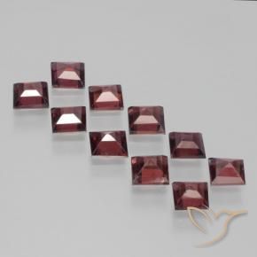 Gemas de Granate piropo Rojo sangre intenso natural de 3.80 ct, Cuadrado, VS