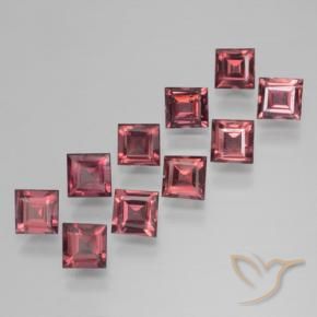 Gemas de Granate piropo Rojo oscuro natural de 4.24 ct, Cuadrado, VS