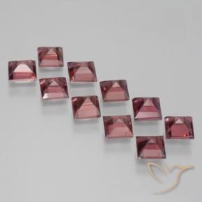 Gemas de Granate piropo Rojo oscuro natural de 4.24 ct, Cuadrado, VS
