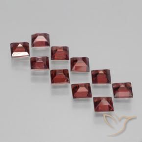Gemas de Granate piropo Rojo oscuro natural de 3.98 ct, Cuadrado, VS
