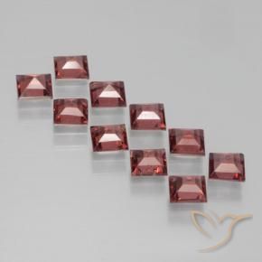 Gemas de Granate piropo Rojo rosado oscuro natural de 3.67 ct, Cuadrado, VS