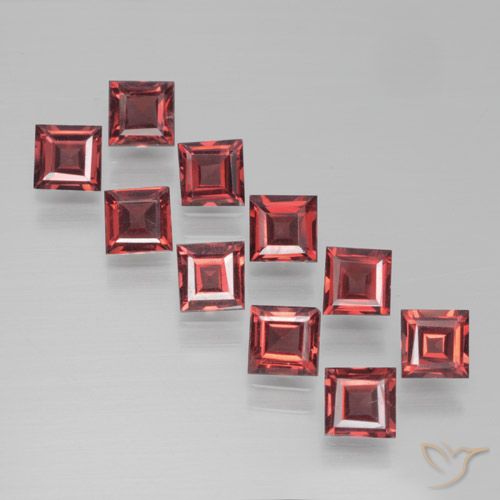 3.95ctw Natural Rojo medio Granate piropo, Cuadrado, VS