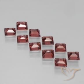 Gemas de Granate piropo Rojo medio natural de 3.95 ct, Cuadrado, VS