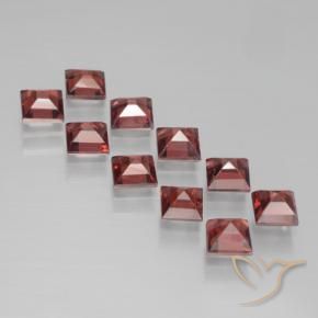 Gemas de Granate piropo Rojo carmesí intenso natural de 4.06 ct, Cuadrado, VS