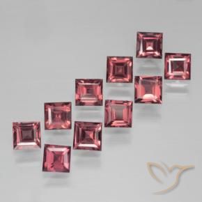 Gemas de Granate piropo Rojo oscuro natural de 4.17 ct, Cuadrado, VS