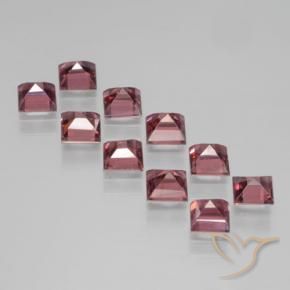 Gemas de Granate piropo Rojo oscuro natural de 4.17 ct, Cuadrado, VS