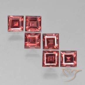 Gemas de Granate piropo Rojo claro natural de 2.67 ct, Cuadrado, VS