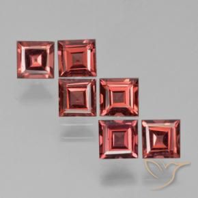 Gemas de Granate piropo Rojo medio natural de 2.54 ct, Cuadrado, VS
