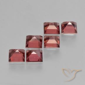 Gemas de Granate piropo Rojo medio natural de 2.54 ct, Cuadrado, VS