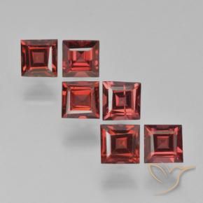 Gemas de Granate piropo Rojo escarlata intenso natural de 2.43 ct, Cuadrado, VS