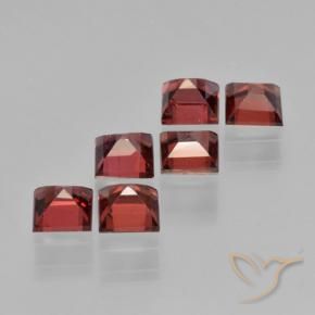 Gemas de Granate piropo Rojo escarlata intenso natural de 2.43 ct, Cuadrado, VS