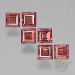Gemas de Granate piropo Rojo escarlata claro natural de 2.72 ct, Cuadrado, VS