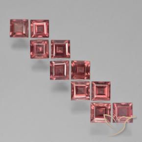 Gemas de Granate piropo Rojo vino intenso natural de 4.13 ct, Cuadrado, VS