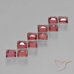 Gemas de Granate piropo Rojo vino intenso natural de 4.13 ct, Cuadrado, VS