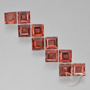 Gemas de Granate piropo Rojo claro natural de 3.92 ct, Cuadrado, VS