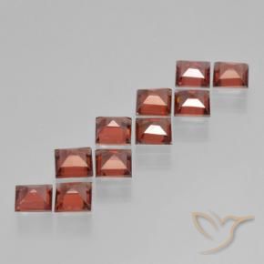 Gemas de Granate piropo Rojo claro natural de 3.92 ct, Cuadrado, VS