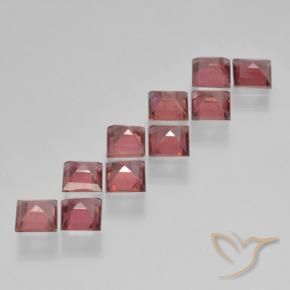 Gemas de Granate piropo Rojo púrpura natural de 3.97 ct, Cuadrado, VS
