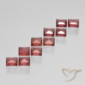 Gemas de Granate piropo Rojo escarlata claro natural de 3.64 ct, Cuadrado, VS