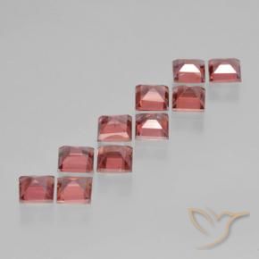 Gemas de Granate piropo Rojo claro natural de 3.77 ct, Cuadrado, VS