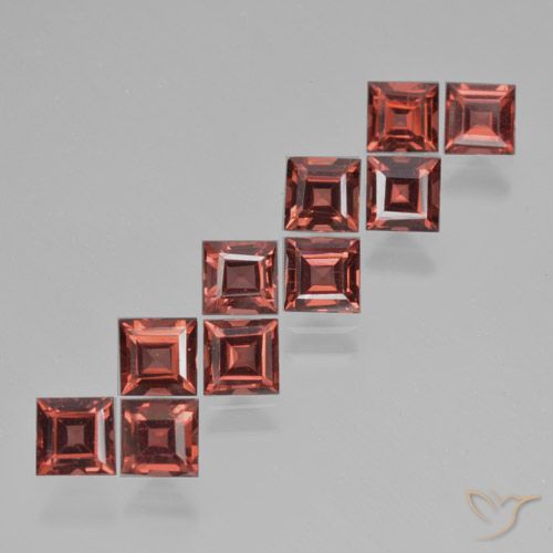 4.00ctw Natural Rojo baya intenso Granate piropo, Cuadrado, VS