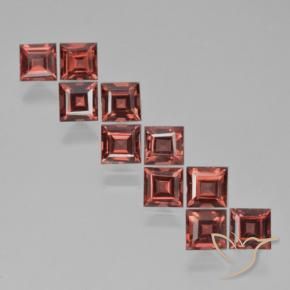 Gemas de Granate piropo Rojo baya intenso natural de 4.00 ct, Cuadrado, VS