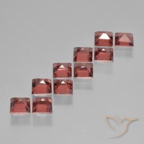 Gemas de Granate piropo Rojo baya intenso natural de 4.00 ct, Cuadrado, VS