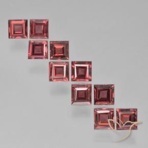 Gemas de Granate piropo Tono rojo escarlata natural de 3.69 ct, Cuadrado, VS