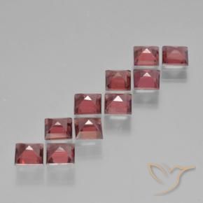 Gemas de Granate piropo Tono rojo escarlata natural de 3.69 ct, Cuadrado, VS
