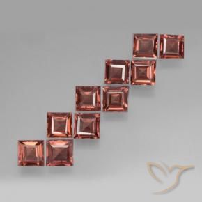 Gemas de Granate piropo Rojo carmesí intenso natural de 3.83 ct, Cuadrado, VS